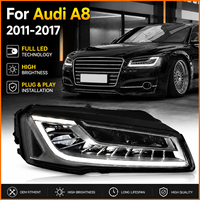 Pour Audi A8 D4 2011 à 2017 Facelift, mise à niveau des phares Matrix LED haute configuration, clignotants séquentiels, ensemble de phares avant noirs
