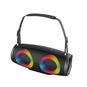 Kualitas Suara Hifi RGB LED Light Amplifier Mini Boombox dengan Tali 360 Derajat Surround Pan Pai Bass Berat Bluetooth Speaker