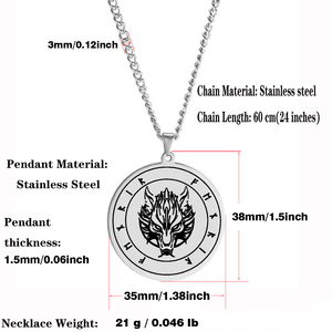 Collar de Acero Inoxidable con Colgante de Cabeza de <span class=keywords><strong>Lobo</strong></span> Fenrir, <span class=keywords><strong>el</strong></span> <span class=keywords><strong>Lobo</strong></span> Gigante de la Mitología Nórdica, Amuleto <span class=keywords><strong>Vikingo</strong></span>, Talismán - Product Image 2