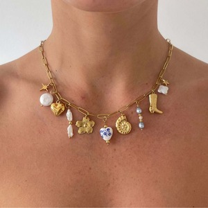 Collana con Catena in Acciaio Inox Fai-da-Te per Donne, Ciondoli a Forma di Stella, Luna, Corno, Ciliegia, Occhio Malvagio per Regali di Anniversario - Product Image 3