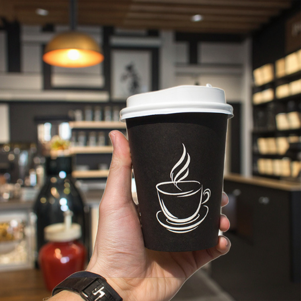 Customized Logo Thickened Disposable Paper Cup with Lid for Coffee Milk Tea Your Commercial Packaging Selection