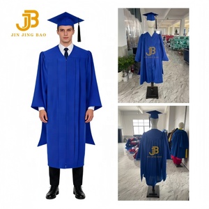 JJB - Conjunto de toga y birrete de graduación con borla, regalia mate para adultos, unisex, azul <span class=keywords><strong>real</strong></span>, tela de poliéster, para uso escolar - Product Image 3