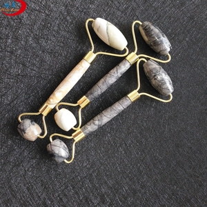 Rouleau massant et pressant pour le visage, produit de massage avec <span class=keywords><strong>pierre</strong></span> de guasha, en jade et rhorite - Product Image 3