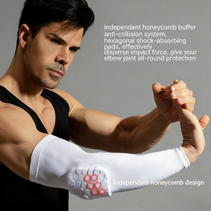 Coudières rembourrées de compression en forme de bouclier, protection en nid d'abeille, manchons de bras pour le basketball et le volleyball - Product Image 3