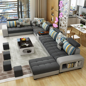Nordic Internet Celebrity Fabric Sofa Modern Wash-Free Technology Fabric Sofa Large Apartment Living <strong>Room</strong> Complete Sofa <strong>Set</strong> - Product Image 1