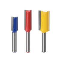Fresa de carpintería con vástago de 1/4 pulgadas, ranurado de madera, brocas de enrutador de flauta recta con cuchillas de carburo