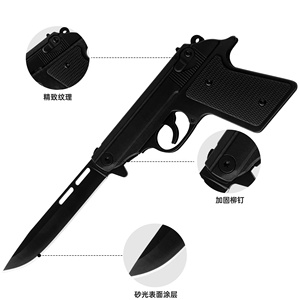 Nouveau couteau pliant de type pistolet de style allemand 2026, couteau miniature multifonctionnel portable pour l'extérieur avec manche en aluminium 3CR13, emballé - Product Image 6