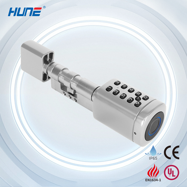 HUNE Intelligent Cylinder Electronic Waterproof Smart Door Lock Fingerprint Cylinder With APP Digital Lock for European Mortise