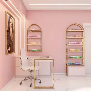 Conjuntos de mesas e cadeiras para salão de beleza, móveis rosa chique para manicure, mesa para unhas