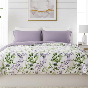 100% Cotton Lavender Print Bedding Set Floral Duvet Cover Set Soft <b>Comfortable</b> <b>Bed</b> Linen Manufacturer OEM - Product Image 1