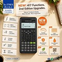 Calculatrice scientifique Fx-570ES PLUS-2 Nouvelle édition 2, 417 fonctions, affichage naturel, résolution d'équations matricielles et vectorielles, double alimentation