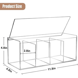 4 scomparti in acrilico supporto per caffè in cialde con coperchio per il bancone della stazione del caffè compatibile con la conservazione della capsula di caffè - Product Image 2