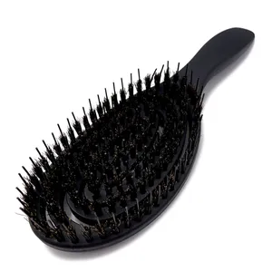 Wholesale Round Boar Bristle Scalp Massager Hair Brush For Hair Growth