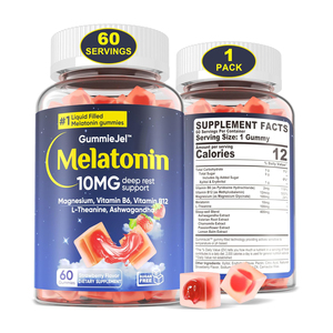 Gomitas llenas de líquido de melatonina de fuerza máxima para adultos Magnesio Ashwagandha B6 B12 Soporta suplementos de relajación profunda Cápsula - Product Image 1