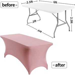 Nappe Rectangulaire Noire en Spandex Extensible Imprimée sur Mesure 6 Pieds pour Tables Publicitaires Pliantes Standard - Product Image 5