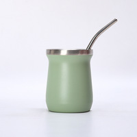 Bouteille d'eau réutilisable en acier inoxydable 304 à double paroi de 8 oz, isolée sous vide, tasse Mate, gourde de voyage en gros, vente chaude