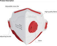 Masque facial à profil plat FFP3 NR D avec valve d'expiration, sangle de tête confortable et homologué CE EN149