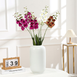 Tige d'<span class=keywords><strong>orchidée</strong></span> <span class=keywords><strong>Dendrobium</strong></span> artificielle réaliste, fausse <span class=keywords><strong>orchidée</strong></span> de Singapour avec feuilles vertes pour la décoration florale de mariage et de la maison - Product Image 1