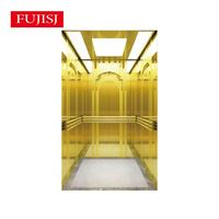 Ascenseur de Luxe pour Maison avec Miroir en Titane Gravé, Transmission sans Engrenages AC, Idéal pour Villa, Hôtel et Appartement