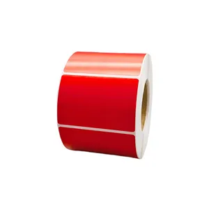 Stock populaire 60mm * 40mm étiquette thermique rouge 1000 pièces autocollant en papier étanche auto-adhésif pour une utilisation personnalisée pour les imprimantes