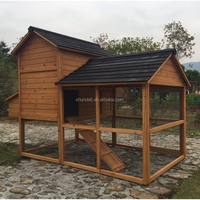 Poulailler extérieur moderne en bois de grande taille, écologique, avec motif imprimé, SDC001XL