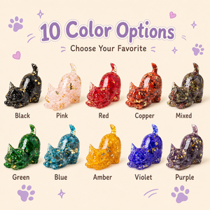Ornement de chat en résine avec copeaux de cristal colorés et feuille d'or, <span class=keywords><strong>figurine</strong></span> animale pour décoration de collection - Product Image 2