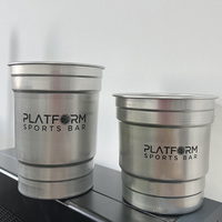 Muestras Gratis, Vasos Desechables de Aluminio Reciclable de 12 oz (350 ml) y 16 oz (500 ml), Color Plateado Anodizado