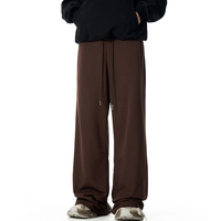 Pantalon de survêtement ample et décontracté pour homme, style rétro américain, taille élastique, couleur unie, coupe droite large