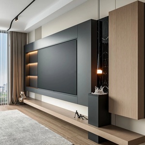 Floor-standing TV Cabinet Floating TV <b>Wall</b> <b>Unit</b> Wood Minimalist <b>Living</b> <b>Room</b> Furniture for Apartment Sofa Set Furniture OEM Couch - Product Image 4