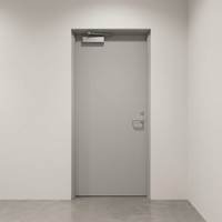 Portes coupe-feu en acier durables et résistantes au feu pour projets commerciaux, magasins, immeubles de bureaux, avec ferme-porte automatique