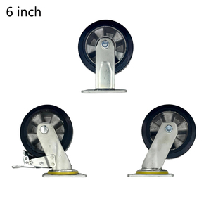Ruota Girevole in Alluminio da 8 Pollici con Freno a Fascia Elastica, Ruota Solida da 200mm con Cuscinetto a Sfera, Capacità di Carico 300-400kg per Carrelli a Mano e Pallet - Product Image 4