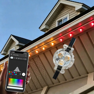 Iluminación Navideña para Exteriores Permanente UL CUL DC12V 24V IP68, Luz de Riel de Aluminio para Casa de 200 pies, Luz Puntual RGB RGBW - Product Image 1