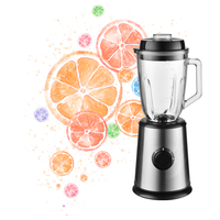 Batteur sur socle électrique grande capacité 1,5 L avec tête inclinable, corps en acier inoxydable, bol en verre, 1000 W, robot culinaire domestique