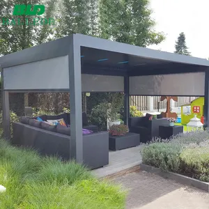 Aluminum Pergola Roofing Systems Sun Shade Remote Control Electric Outdoor Aluminum Pergola Patio Roof System