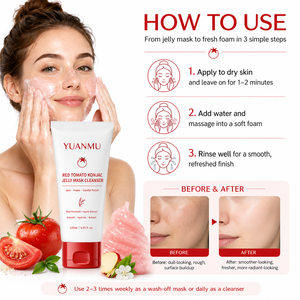 <span class=keywords><strong>Limpiador</strong></span> Facial Vegano OEM/ODM <span class=keywords><strong>de</strong></span> Tomate Rojo, Exfoliante Suave para Piel Sensible y Seca, Hidratante y Delicado - Product Image 6