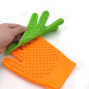 ถุงมือซิลิโคนหรูหราแบบห้านิ้ว สำหรับอาบน้ำและแปรงขนสัตว์  แบบสองด้าน สำหรับขจัดขนสุนัข นวด และแปรงอาบน้ำสำหรับม้า - Product Image 6