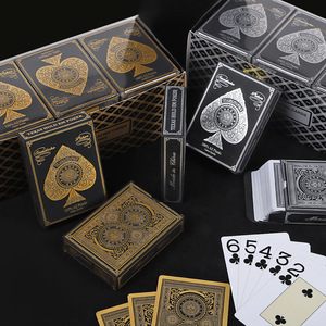 <span class=keywords><strong>Jeu</strong></span> de cartes de poker en PVC avec bord décoratif gaufré, étanche et lavable, pour les réunions à domicile - Product Image 1