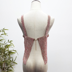 Sexy scintillante senza schienale misto <span class=keywords><strong>rosa</strong></span> Party Club di cristallo con strass <span class=keywords><strong>canotta</strong></span> da <span class=keywords><strong>donna</strong></span> - Product Image 4