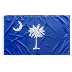 Custom Digital Printing 90x150Cm 3Ft X 5Ft Polyester Flying South Carolina Flag In Stock