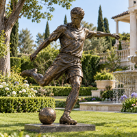 Statue de football en bronze, figurine artisanale, statue de légende du football, décoration de jardin extérieur, décoration de club sportif