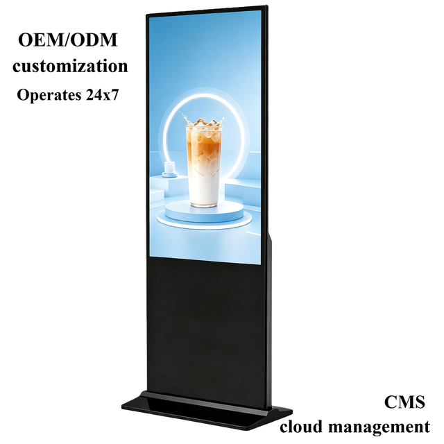 4K Floor Standing Digital Signage 32-75 Inch High Brightness Indoor Advertising Display Interactive Touch Screen Kiosk for Hotel