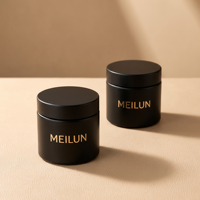 Boîte en papier personnalisée, pot en verre cylindrique 180 ml (6 oz), noir mat, couvercle noir, solution d'emballage tout-en-un
