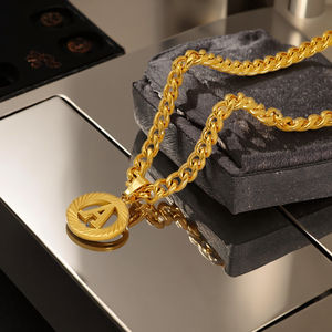 Ingrosso collana in acciaio inox 18K oro iniziale catena di nuovo Design 26 ciondolo lettera per le donne adolescenti mamme sorelle amici - Product Image 6