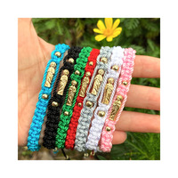 Bracelet porte-bonheur en perles plaquées or pour femme et homme, bijou antique coloré fait main, réglable, vente en gros, cadeau,