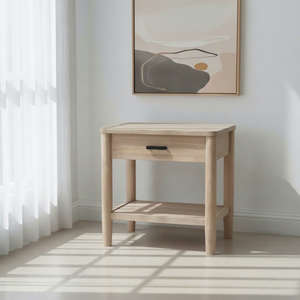 Contemporary Style Solid Wood Eco-friendly Nightstand with One Drawer for Bedroom Living Room Apartment & Hotel Use - Product Image 1