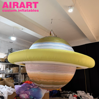 Saturne gonflable suspendu, Artair Inflatables, planète gonflable personnalisée à neuf planètes, planète Saturne gonflable