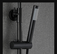 Ensemble de douche de salle de bains en acier inoxydable au design moderne double fonction mitigeur chaud et froid robinet de douche système de douche à effet pluie pour salle de bains