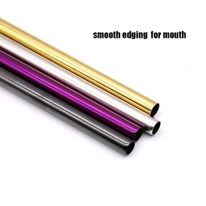 12 mm boba té de burbuja de inclinación de <span class=keywords><strong>punta</strong></span> de oro de metal de acero inoxidable reutilizable paja de beber - Product Image 2