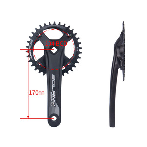 Pédalier de VTT en alliage d'aluminium 104BCD, <span class=keywords><strong>axe</strong></span> <span class=keywords><strong>carré</strong></span>, dents mixtes, plateaux simples, conversion 7/11/12 vitesses - Product Image 2