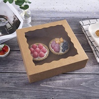Boîte à pâtisserie en papier kraft la plus vendue pour gâteaux, tartes aux fruits, tartes à la citrouille, tartes aux framboises, tartes au chocolat et aux fraises avec fenêtre en PVC